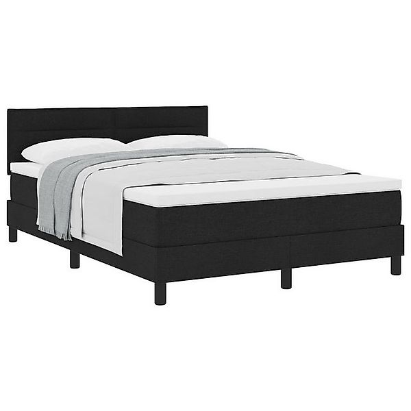vidaXL Bett Boxspringbett mit Matratze Schwarz 160x200 cm Stoff (1-tlg) günstig online kaufen