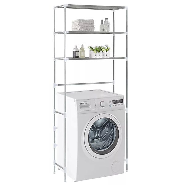 3-stufiges Waschmaschinen-regal Silbern 69×28×169 Cm günstig online kaufen