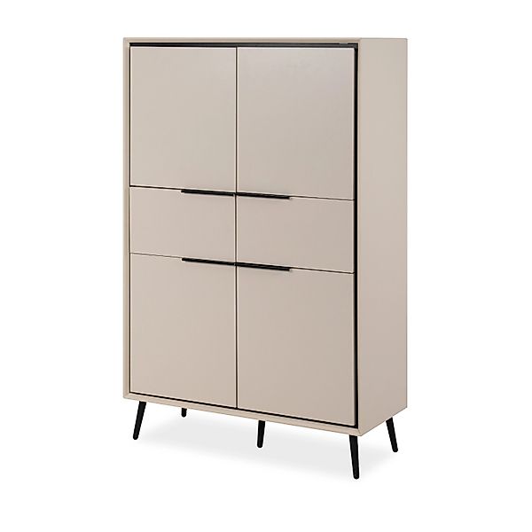 Furn.Design Highboard Sand und Schwarz 90 cm Soft-Close-Funktion Brebbia günstig online kaufen