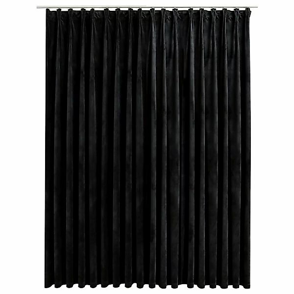 Verdunkelungsvorhang Mit Haken Samt Schwarz 290 X 245 Cm günstig online kaufen