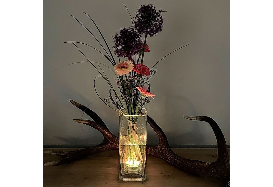 Online-Fuchs Tischvase Große Glasvase mit LED-Unterwasserbeleuchtung ECKIG günstig online kaufen