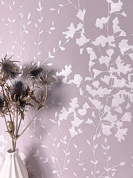 Newroom Vliestapete, Lila Tapete Floral Äste günstig online kaufen