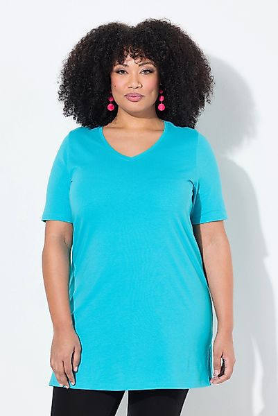 Ulla Popken Longshirt Longshirt A-Linie V-Ausschnitt günstig online kaufen