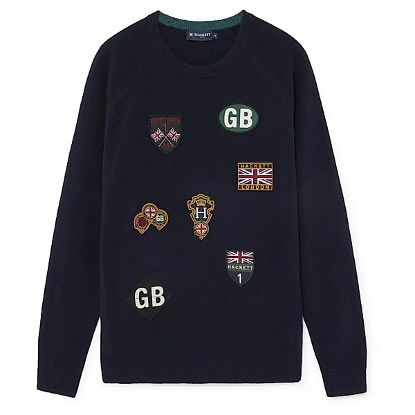 Hackett Gbk Badge Pullover Mit Rundhalsausschnitt M Navy günstig online kaufen