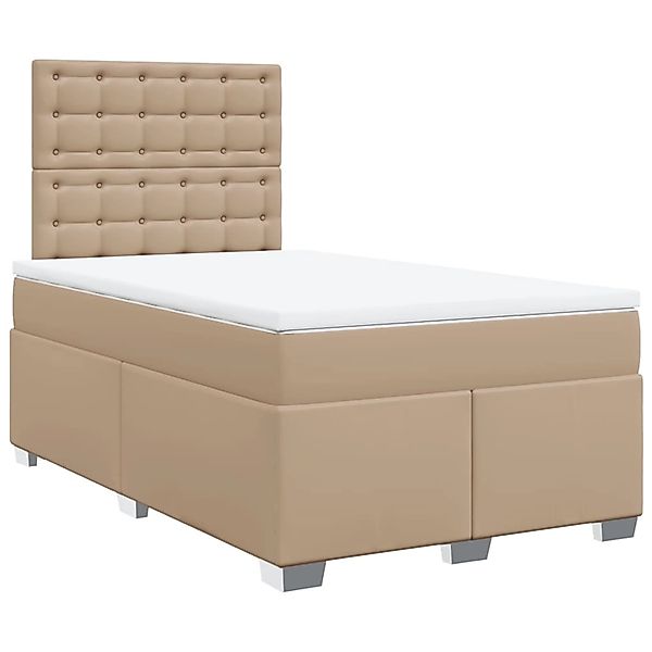 vidaXL Boxspringbett mit Matratze Cappuccino-Braun 120x190 cm Kunstleder 32 günstig online kaufen