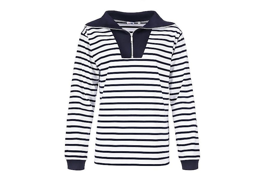 modAS Langarmshirt Damen Troyer-Shirt Maritim mit Streifen - Streifenshirt günstig online kaufen