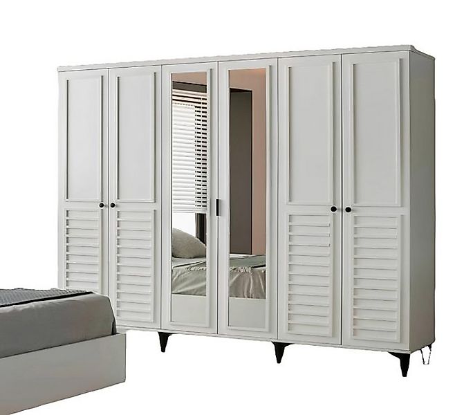 JVmoebel Kleiderschrank Weißer Schlafzimmer Schrank Designer Kleiderschrank günstig online kaufen