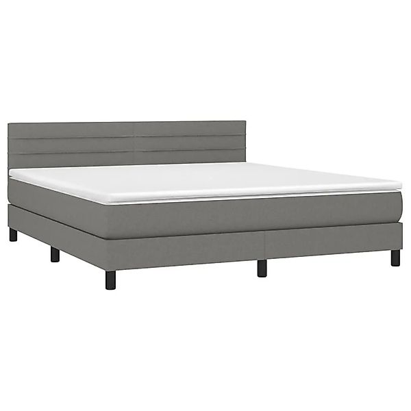 vidaXL Boxspringbett mit Matratze & LED Dunkelgrau 160x200 cm Stoff 3133246 günstig online kaufen