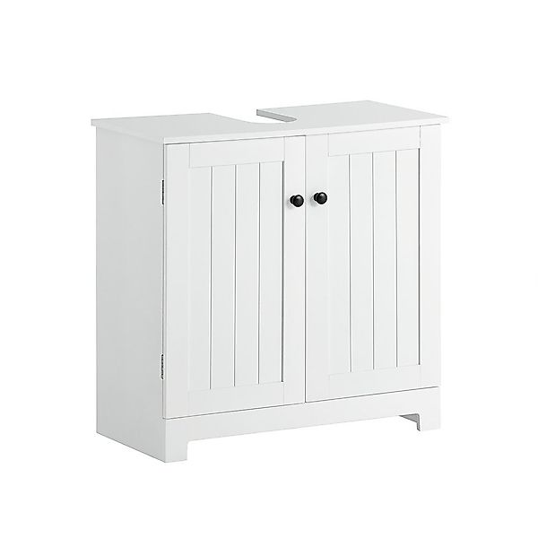 SoBuy Waschbeckenunterschrank mit 2 Türen MDF Weiß 60 cm BZR18-W günstig online kaufen