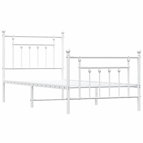 vidaXL Bettgestell mit Kopf- und Fußteil Metall Weiß 80x200 cm 353595 günstig online kaufen