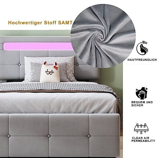 STILVORA Kinderbett 90×200 Bettgestell mit Hydraulisches Stauraumbett,bett günstig online kaufen