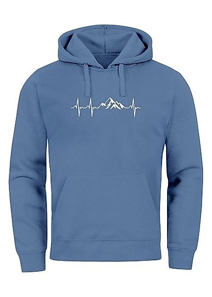 Neverless Hoodie Hoodie Herren Print Wandern Berge Herzschlag Outdoor Aufdr günstig online kaufen