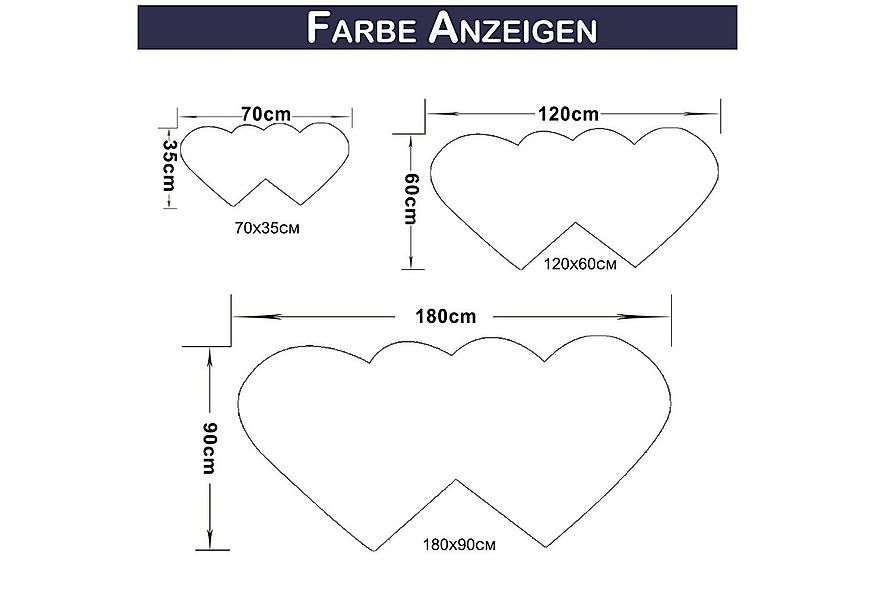 BTTO TEPP Hochflor-Teppich Hochflor Fellteppich,Herz Teppich,Weicher Flausc günstig online kaufen