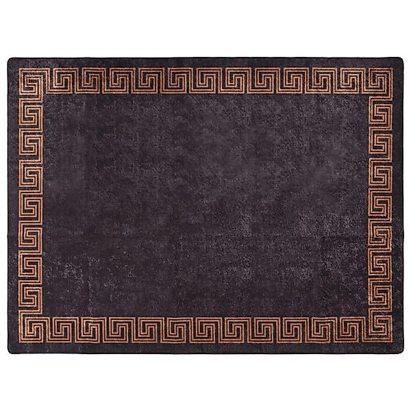 vidaXL Teppich Waschbar Schwarz Und Golden 400x300 Cm Rutschfest 1927516 günstig online kaufen