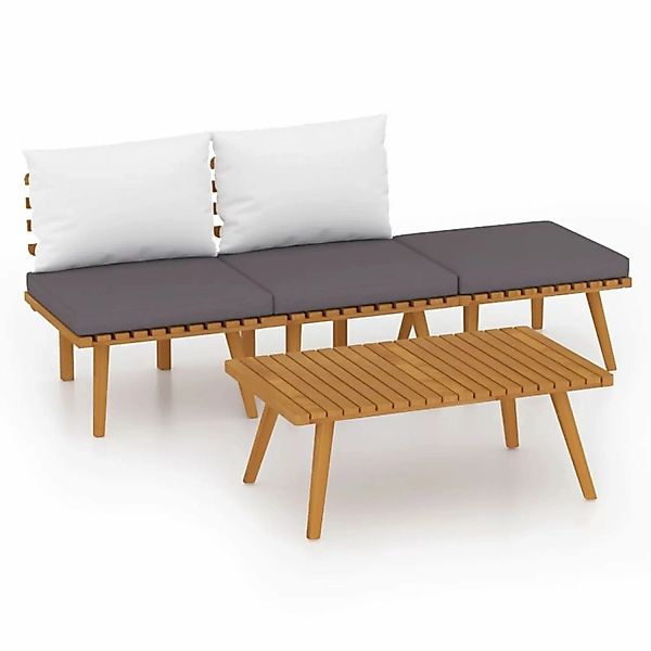 vidaXL 4-tlg Garten-Lounge-Set mit Kissen Massivholz Akazie Modell 7 günstig online kaufen