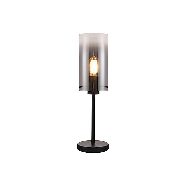 Tischlampe Ventotto, schwarz/rauch, Höhe 57 cm, Metall/Glas günstig online kaufen