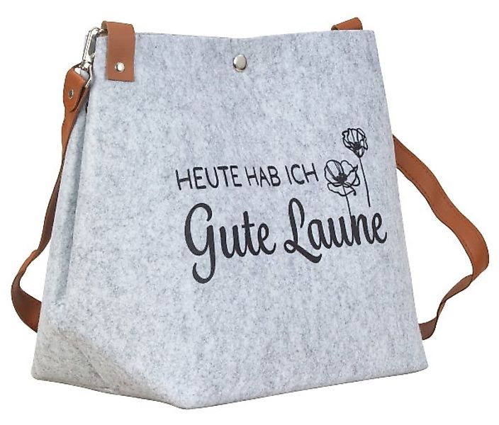 MF Umhängetasche Gute Laune Filztasche mit günstig online kaufen