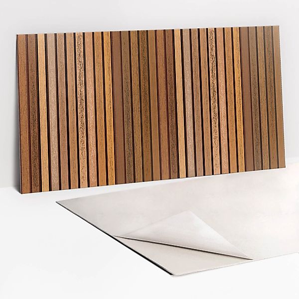 Tulup Wandpaneel Küchenrückwand Holzlatten 100x50cm Vinylfliesen günstig online kaufen