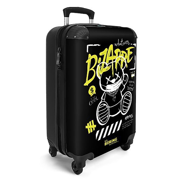 NoBoringSuitcases.com© Hartschalen-Trolley Cartoon-Bär mit Maske als günstig online kaufen