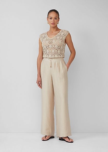 s.Oliver Chinos Hose Extra-Wide-Leg-Hose aus Leinenmix günstig online kaufen