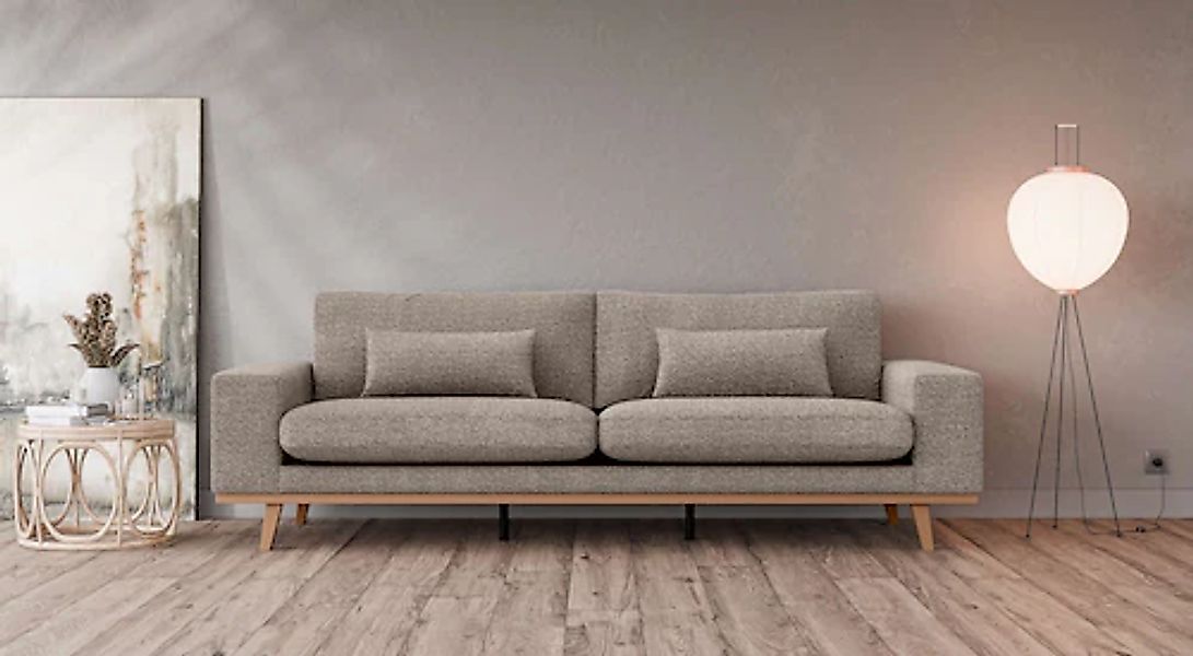 Home affaire 3-Sitzer Torino B/T/H: 237/91/81 cm, mit edlem Holzrahmen, inc günstig online kaufen