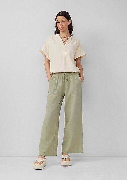 QS Chinos Hose Musselin-Hose mit weitem Bein günstig online kaufen