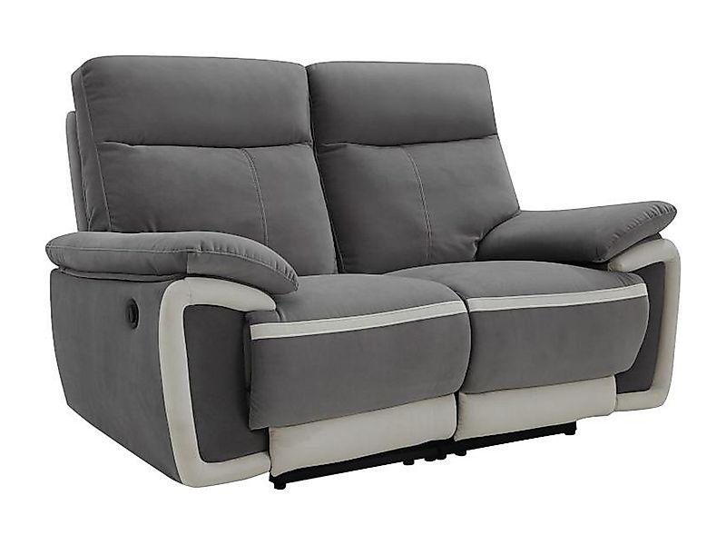 Relaxsofa elektrisch 2-Sitzer METTI - Samt - Grau günstig online kaufen