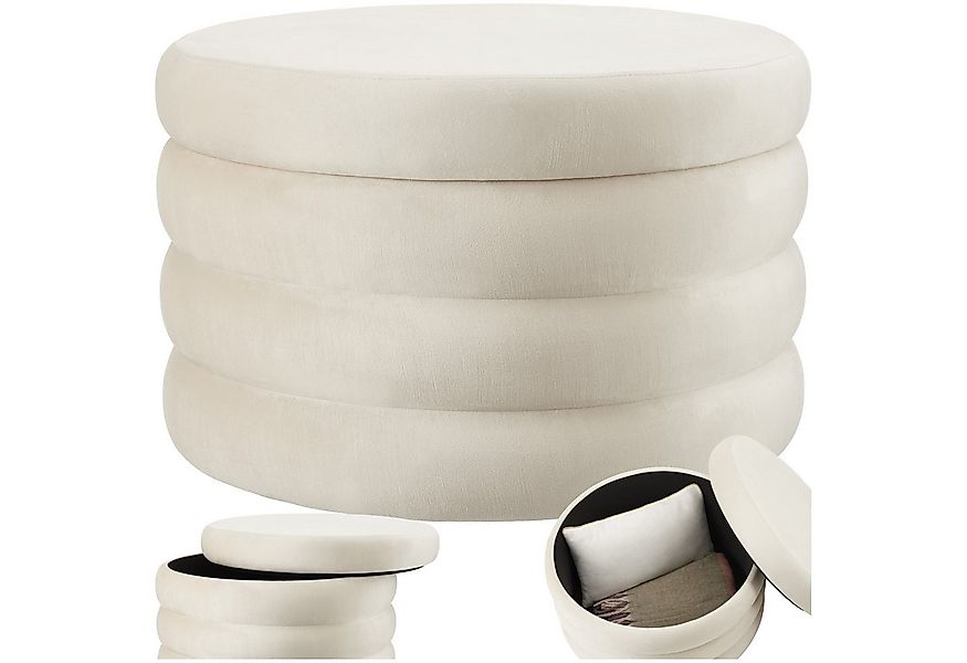 tectake Sitzhocker Schminkhocker Altu XL, gepolstert, Stauraum, rund günstig online kaufen