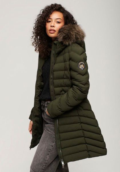 Superdry Steppjacke "FUJI FAUX FUR HOOD MID LENGTH" mit Kapuze günstig online kaufen