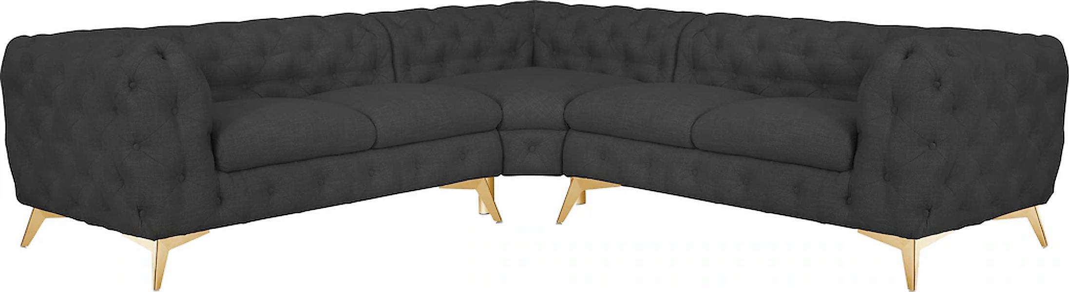 Home affaire Chesterfield-Sofa "Ecksofa GLYNIS L-Form mit Wellenunterfederu günstig online kaufen