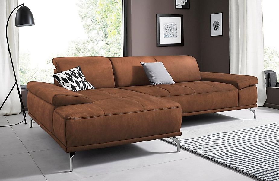 Places of Style Ecksofa "Caluna L-Form", mit Sitztiefen- und Kopfteilverste günstig online kaufen