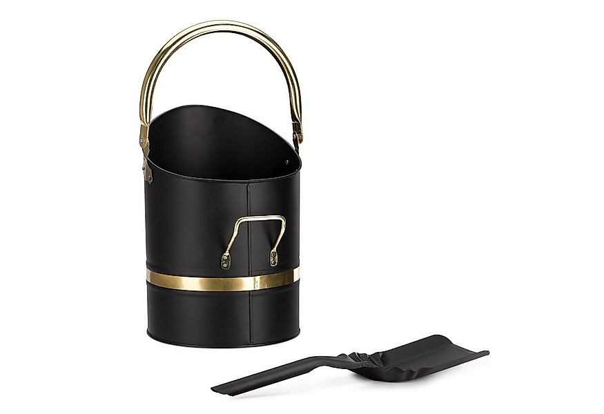 Navaris Kamingarnitur Ascheeimer für Kaminofen mit Schaufel - Metalleimer O günstig online kaufen