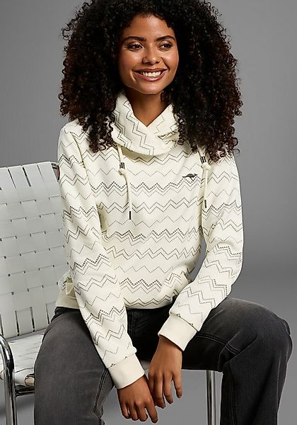 KangaROOS Sweatshirt mit hohem kuscheligen Kragen und Alloverdruck günstig online kaufen