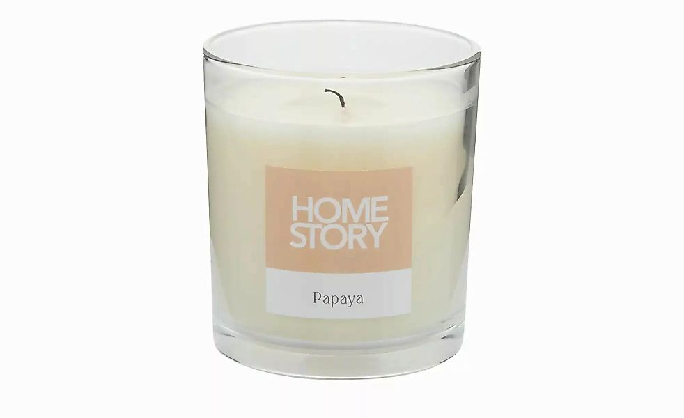 HOME STORY Duftkerze im Glas "Papaya" ¦ orange ¦ Wachs, Glas ¦ Maße (cm): H günstig online kaufen