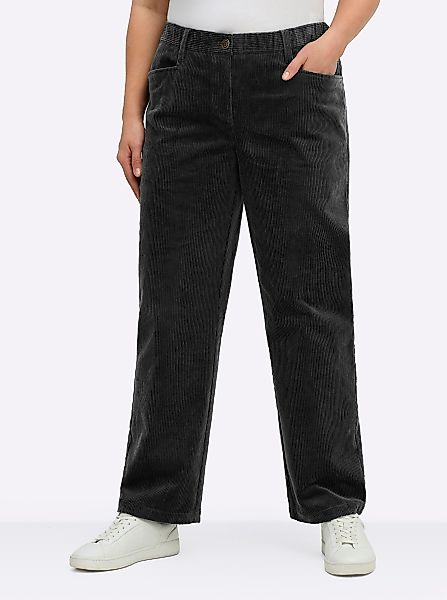 Sheego Jerseyhose Cordhose Innenbeinlänge ca. 78 günstig online kaufen
