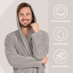 Blumtal Bademantel Herren, Baumwolle, mit gefütterter günstig online kaufen