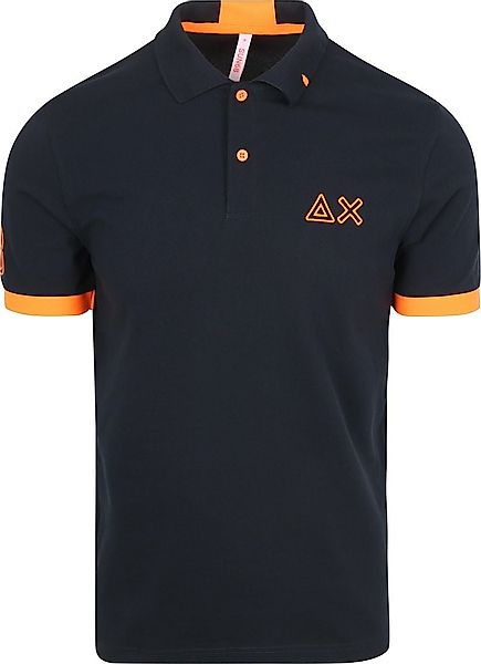 Sun68 Poloshirt Logo Fluo Navy  - Größe XXL günstig online kaufen