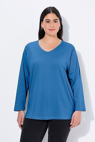 Ulla Popken T-Shirt Shirt V-Ausschnitt Relaxed Langarm günstig online kaufen