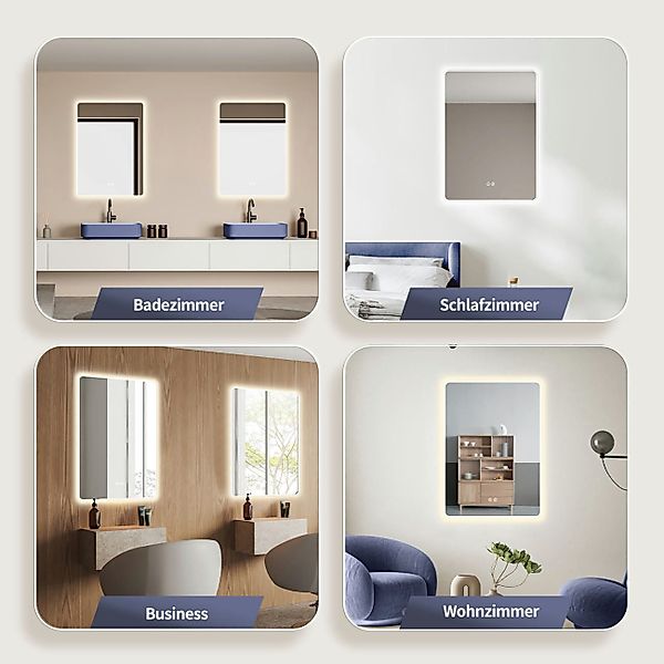 HOKO Badspiegel Antibeschlag LED 50x70 / günstig online kaufen