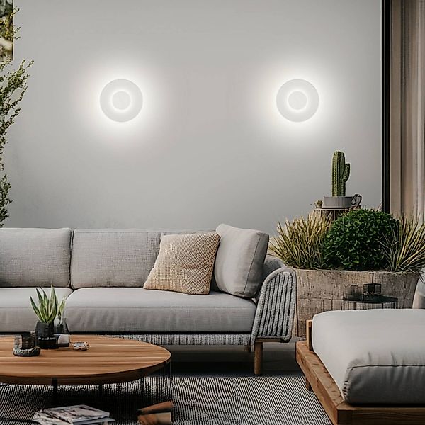 Helestra LED-Außenwandlampe BUD, dimmbar, weiß, IP65 günstig online kaufen