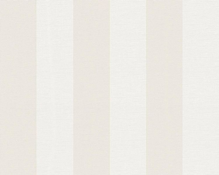 Bricoflor Vliestapete Beige Weiß Gestreift Klassische Tapete mit Streifen M günstig online kaufen