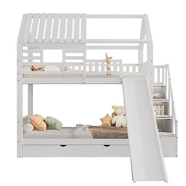 Odikalo Etagenbett Kinderbett Hausbett Rutsche Treppe Stauraum Schublade We günstig online kaufen