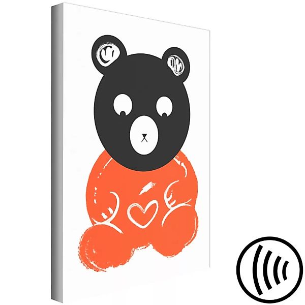 Wandbild Verliebter Bär - lustige Illustration für Kinder mit Tiermotiv XXL günstig online kaufen