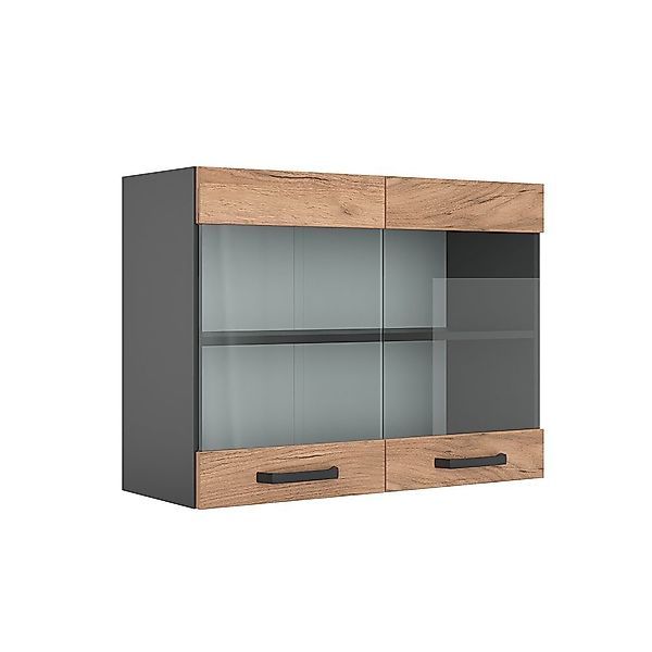 Vicco Glashängeschrank R-Line, Goldkraft Eiche/Anthrazit, 80 günstig online kaufen