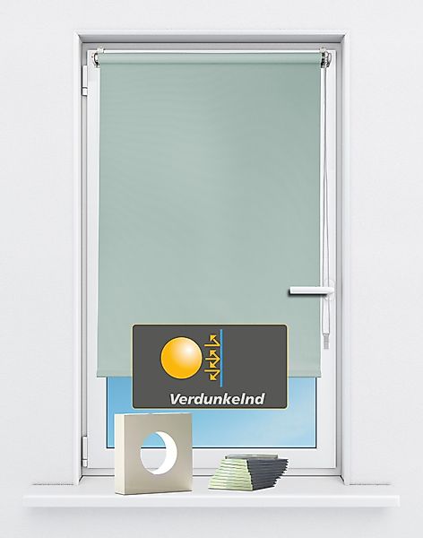 Kutti Seitenzugrollo »Seitenzugrollo 'Luna', verdunkelnd, Klemmfix, ohne Bo günstig online kaufen