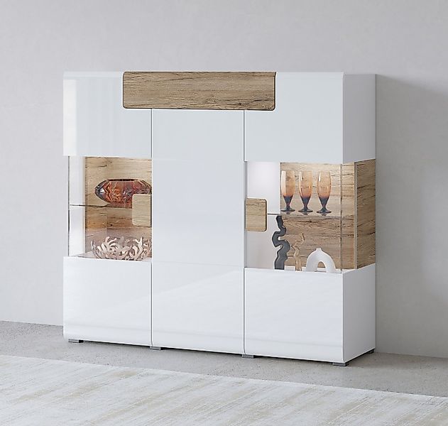 INOSIGN Highboard Toledo,Breite 147,5cm,trendige Hochkommode mit 3Türen und günstig online kaufen