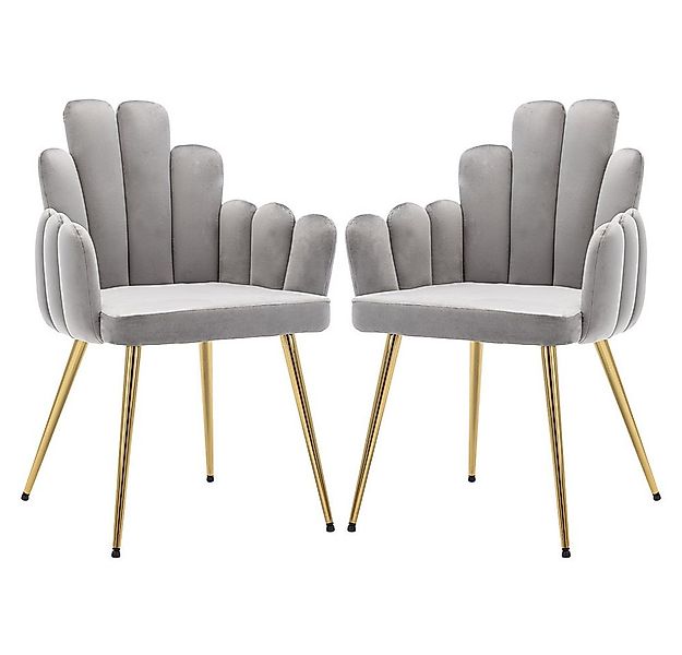 WAHSON OFFICE CHAIRS Esszimmerstuhl 2/4er Set, Samt Polsterstuhl Muschel Se günstig online kaufen