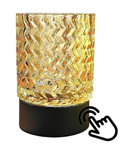 TRANGO LED Tischleuchte, 2017-21C-L Touch LED Tischlampe mit Beige Glasschi günstig online kaufen