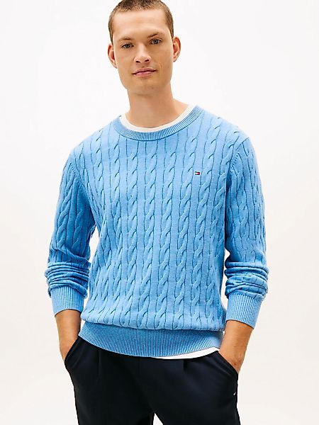 Tommy Hilfiger Strickpullover "CLASSIC CABLE CREW NECK mit Strukturstrick u günstig online kaufen