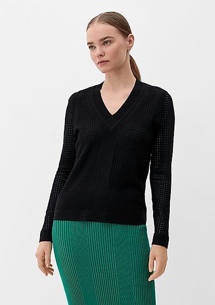 s.Oliver Longpullover Strickpullover Pullover mit Lochmuster günstig online kaufen